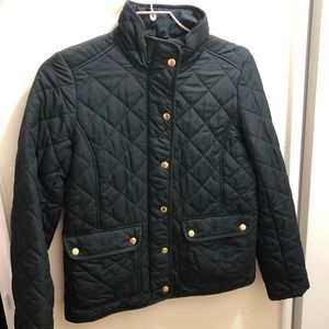 JCREW Quilted Coat - Small, black